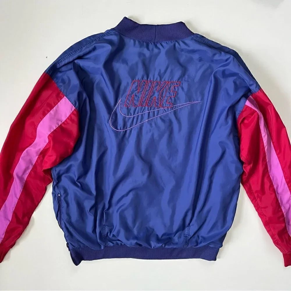 NIKE Vintage 90s Gray Tag Swoosh Women's Windbreaker Large